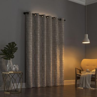 Parrish Distressed Grid Thermal Extreme 100% Blackout Grommet Curtain Panel