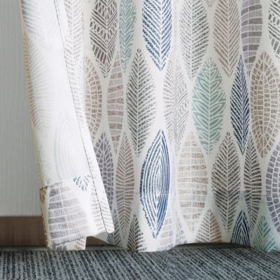 Mikko Leaf Print Semi-Sheer Grommet Curtain Panel