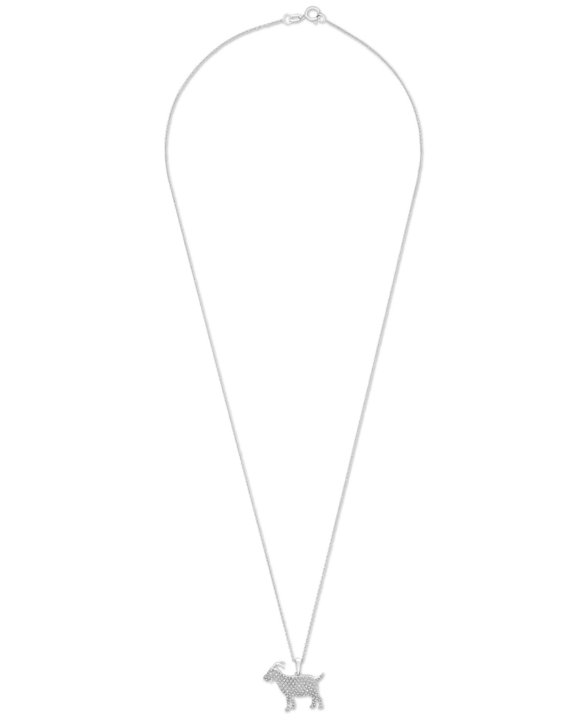 Macy's Diamond G.o.a.t. Pendant 18" Necklace (1/6 Ct. T.w.) In 10k White Gold, Exclusively At  In White Gold