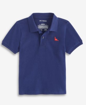 Toddler 2T-4T Boys Solid Dino Polo Shirt