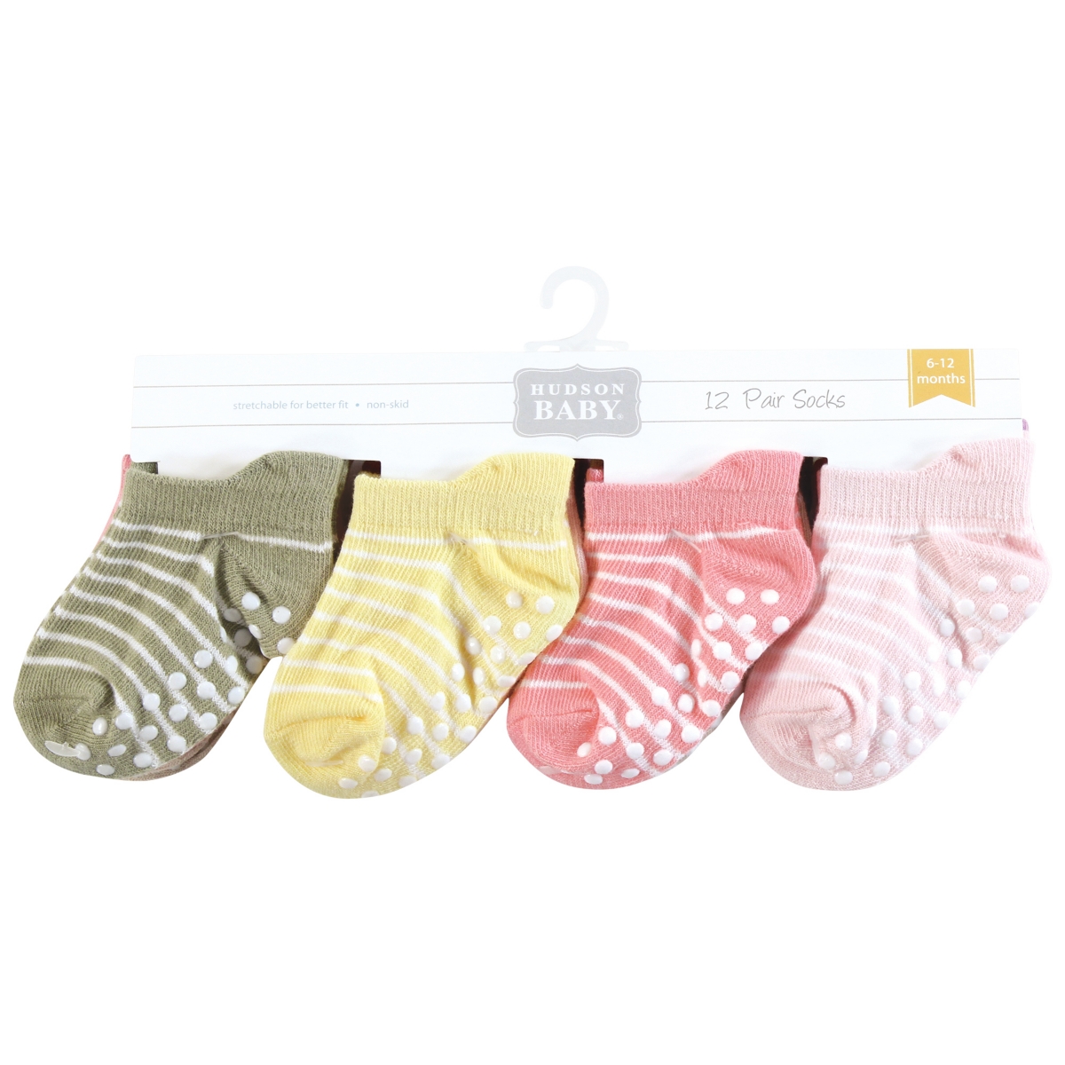 Hudson Baby Girls Non-Skid No-Show Socks