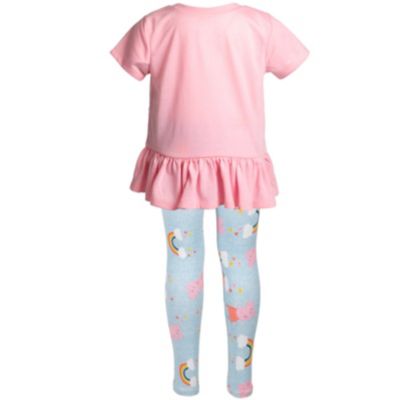 Toddler Girls Peplum T-Shirt and Leggings Outfit Set