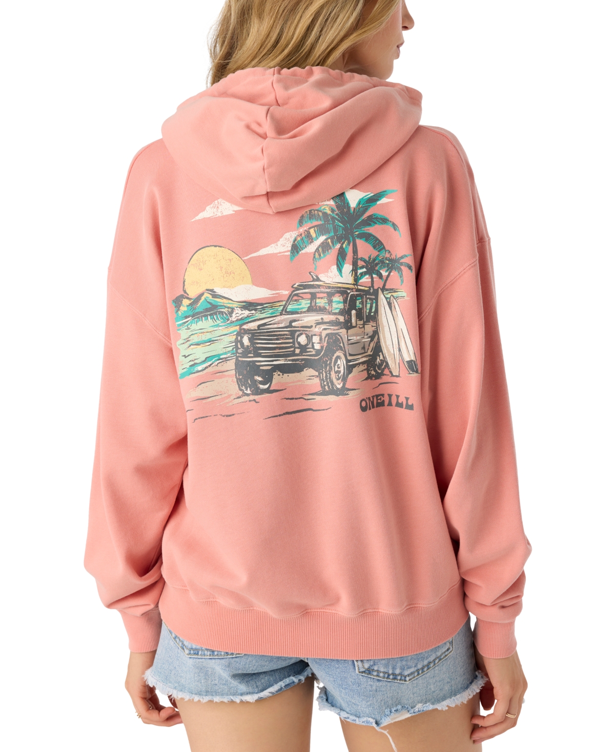 O'neill Juniors' Drift Logo-graphic Fleece Pullover Hoodie In Canyon Clay