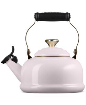 Enamel On Steel Whistling Kettle 1.7 Qt. Light Gold Heart