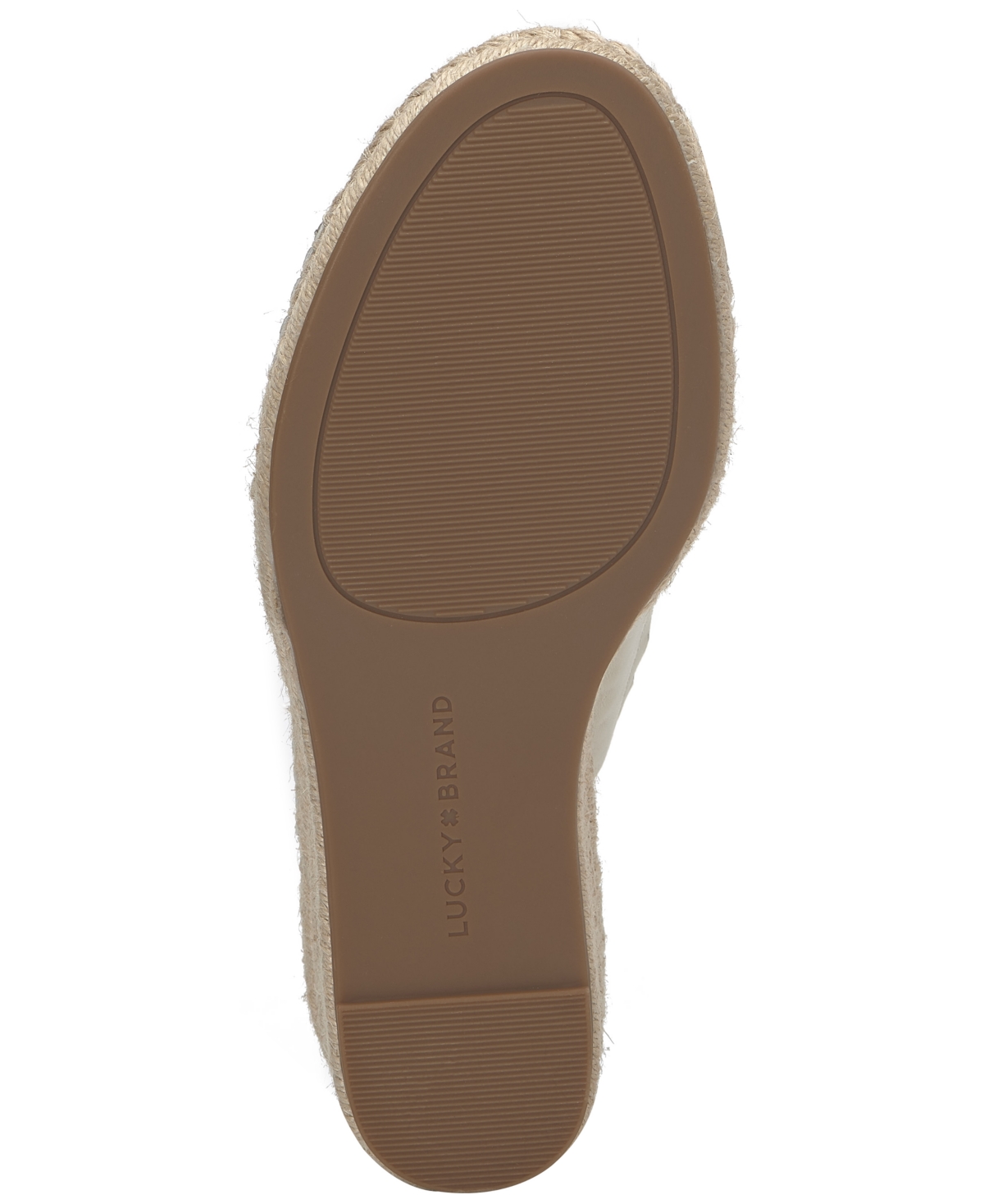 Lucky Brand Cabriah Espadrille Platform Wedge Slide Sandal In Tusk Leather