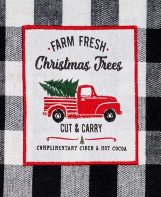 Assorted Christmas Tree Farm Embellished Dishtowels, Set of 3