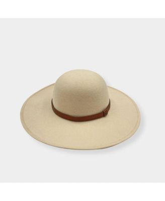 Womens Porter Faux Leather Band Brimmed Hat