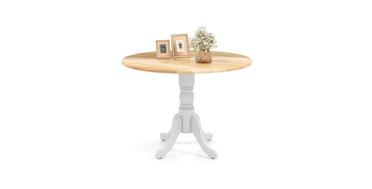 Slickblue Round 40-inch Solid Wood Kitchen Dining Table with Legs and Top