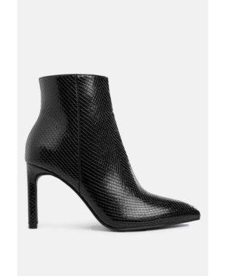 Womens Tatria Textured Stiletto Heel Ankle Boots