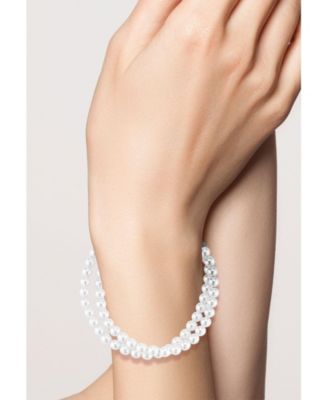 Gold Plated Double Strand Pearl Bracelet