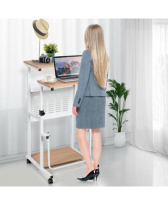 Multifunction Adjustable Height Mobile Stand-Up Computer Desk Work Station