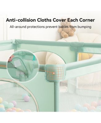 Baby Playpen, 71x79'' Extra Large Baby Playard, Kids Activity Center with Anti-Slip Base, Safety Play Yard for Infants Toddlers