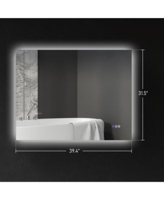 39" x 32" Dimmable LED Bathroom Mirror w/ Infinite Color Temp