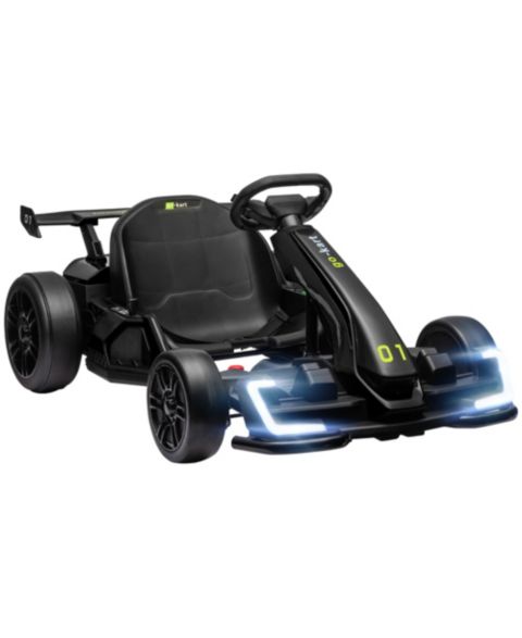 Детская игрушка Aosom 24V 7.5 Mph Electric Go-Kart with Adjustable Seat Ride-On, 110 lbs Capacity, Ages 6+, цвет: Чёрный