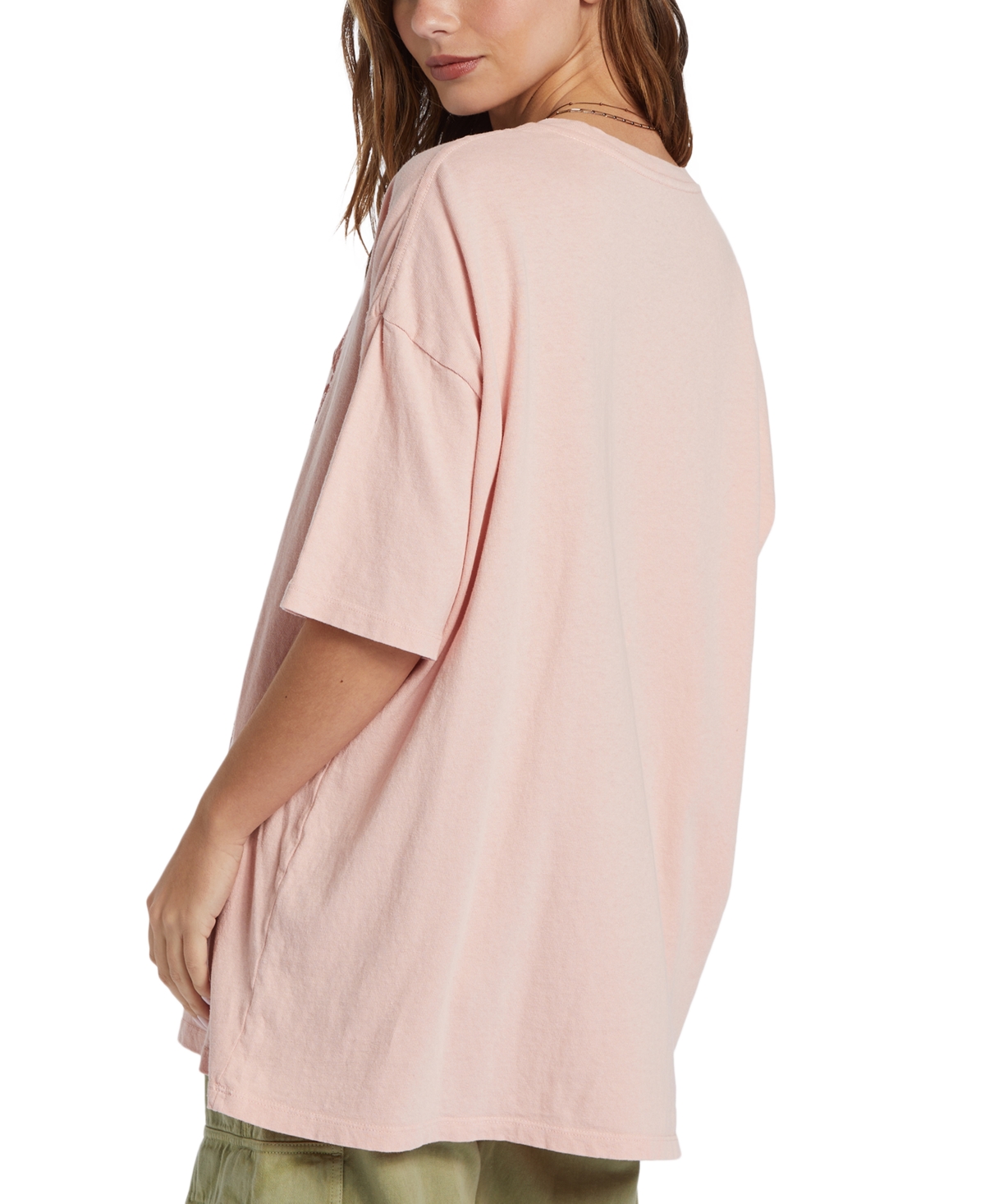 Shop Billabong Juniors' Moon Kiss Graphic Print Cotton T-shirt In Dusty Peach