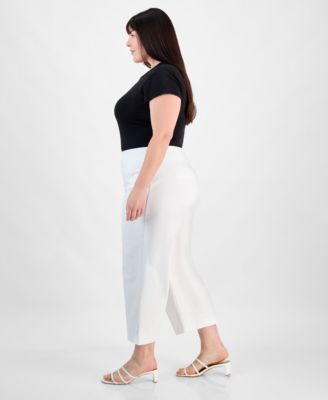 Plus Size Cropped Pull-On Pants, Exclusively at Macy's