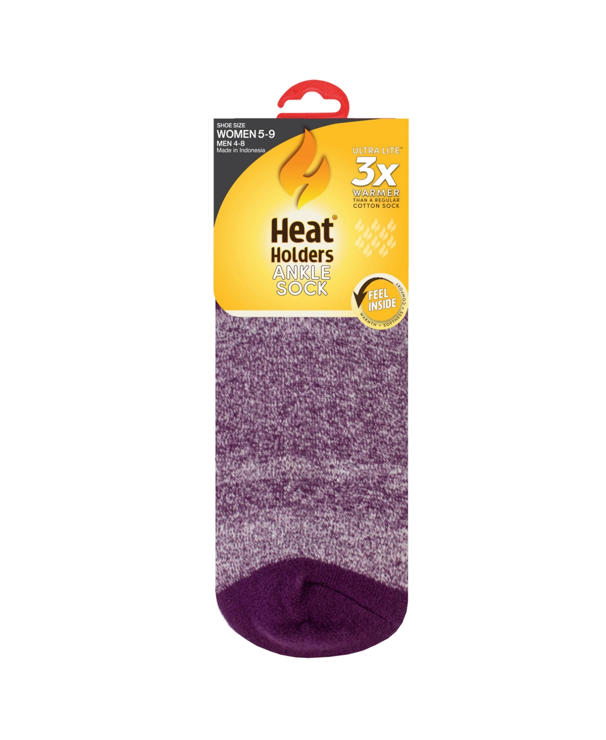 Heat Holders Ultra Lite Magnolia Twist Ankle Socks In Purple,lilac