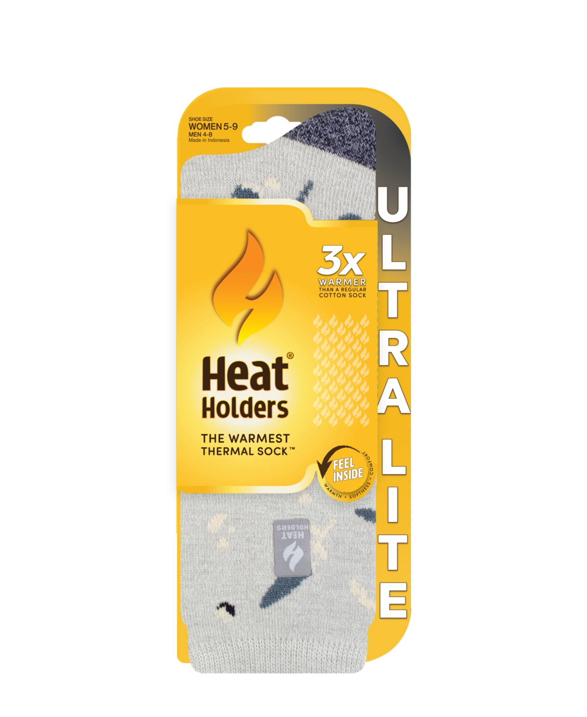 Heat Holders Ultra Lite Eloise Floral Crew Sock In Light Gray