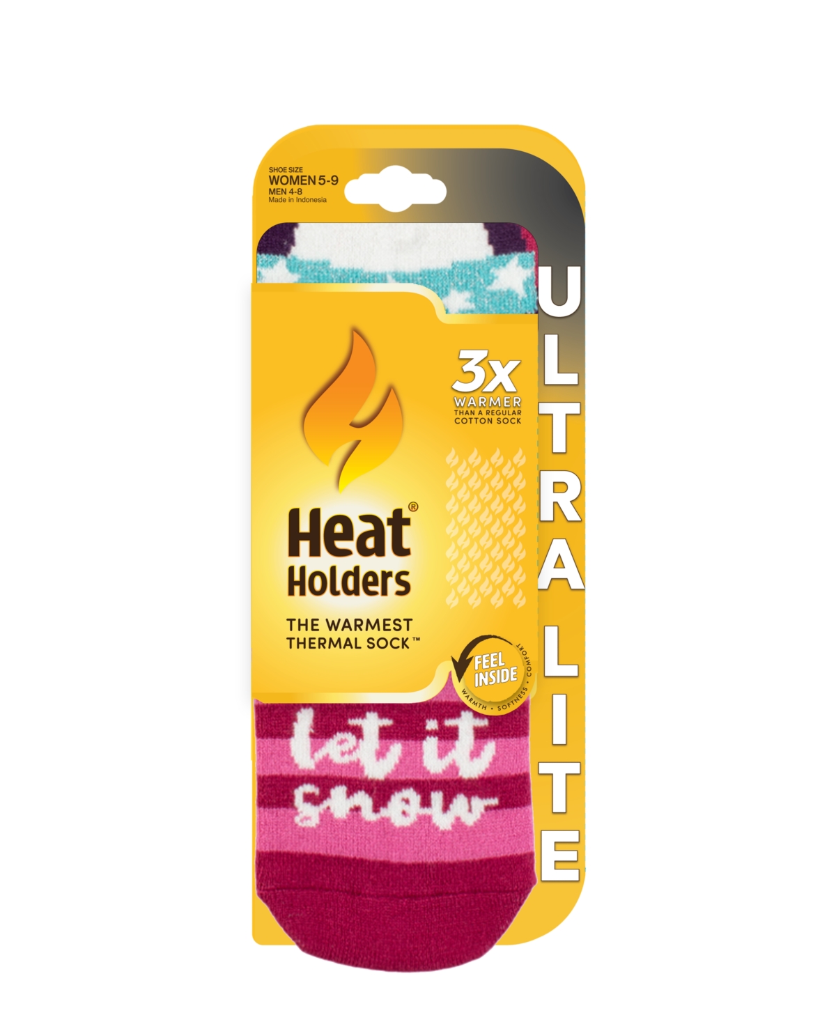 Heat Holders Ultra Lite Ellen Festive Gingerbread Crew Socks In Red,pink