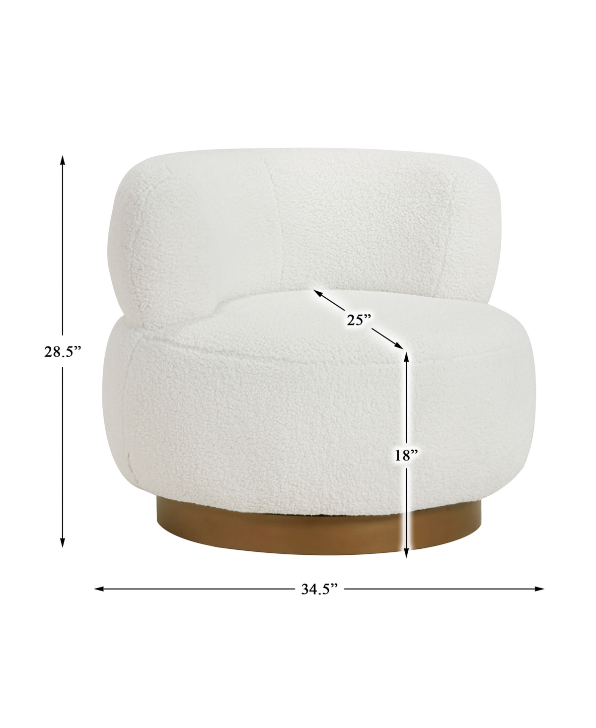 Homelegance 35" White Label Lyman Swivel Chair In White