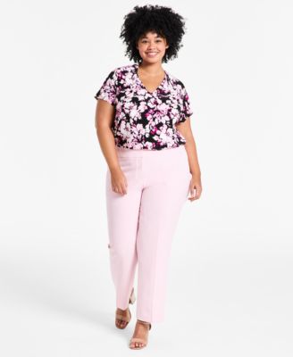 Kasper - Plus Size Straight-Leg Pants