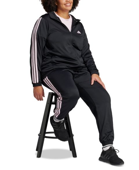 Женские куртки adidas Plus Size Essentials Tricot Three Stripes Track Jacket