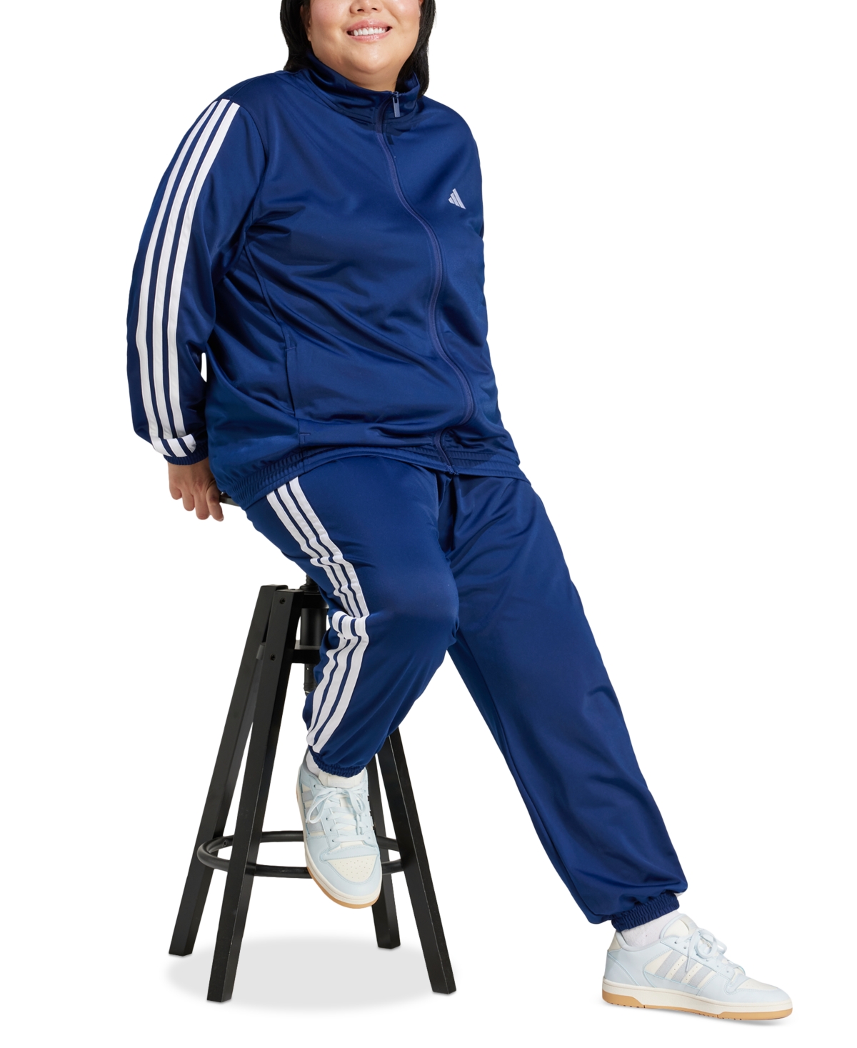 Adidas Originals Plus Size Essentials Tricot Three Stripes Track Jacket
