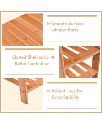 3 Tier Bamboo Bench Storage Shoe Shelf