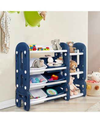 Kids Toy Storage Organizer with Bins and Multi-Layer Shelf for Bedroom Playroom