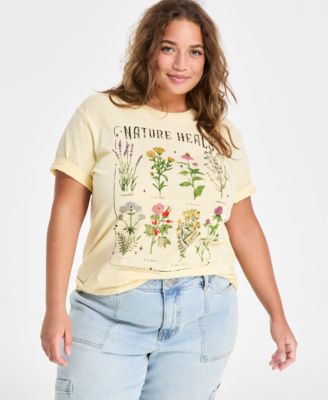 Love Tribe - Trendy Plus Size Nature Heals Graphic T-Shirt