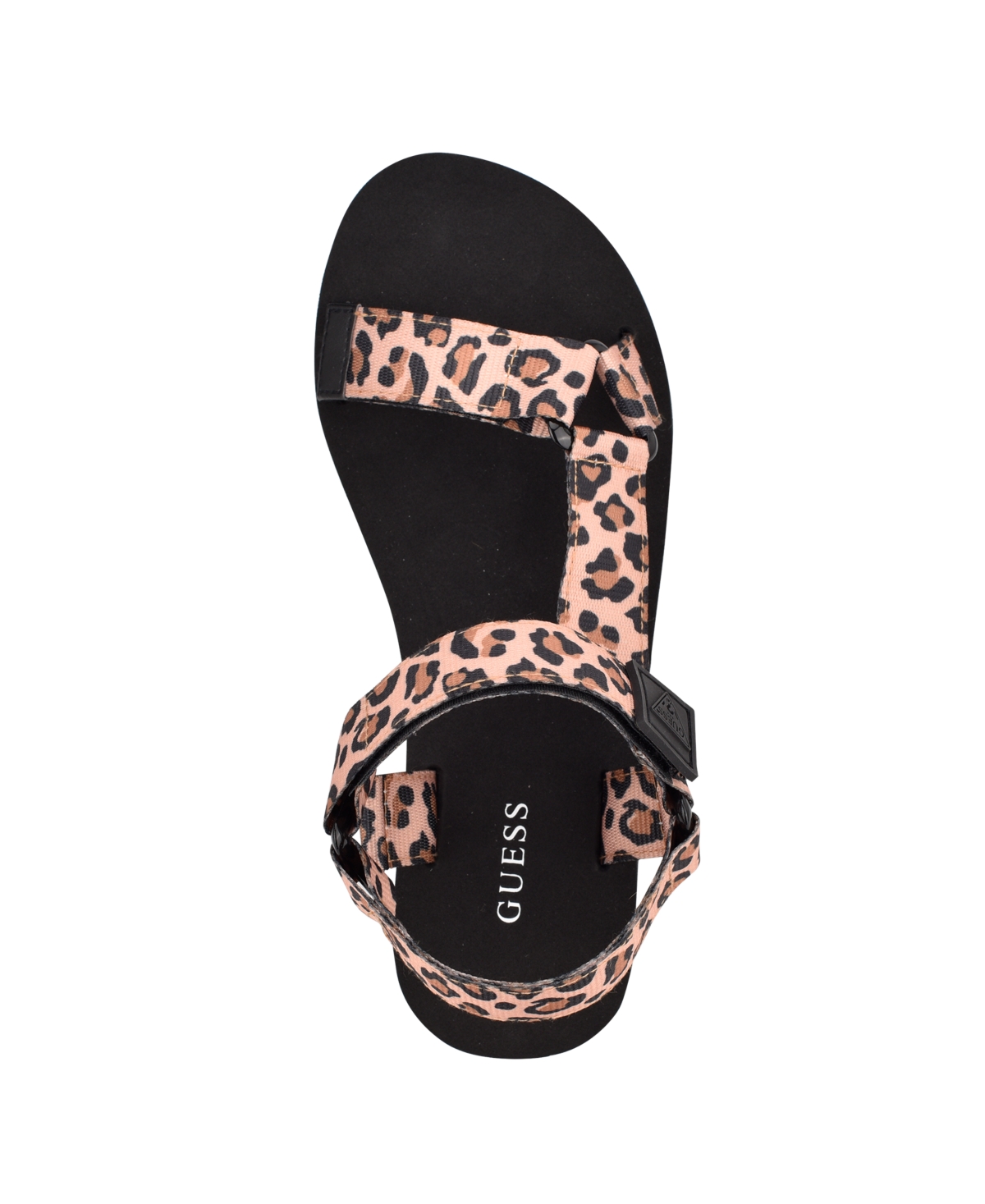 Guess Women's Avin Logo Sport Sandals In Black,leopard