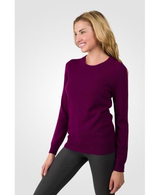Women's 100% Pure Cashmere Long Sleeve Crew Neck Pullover Sweater