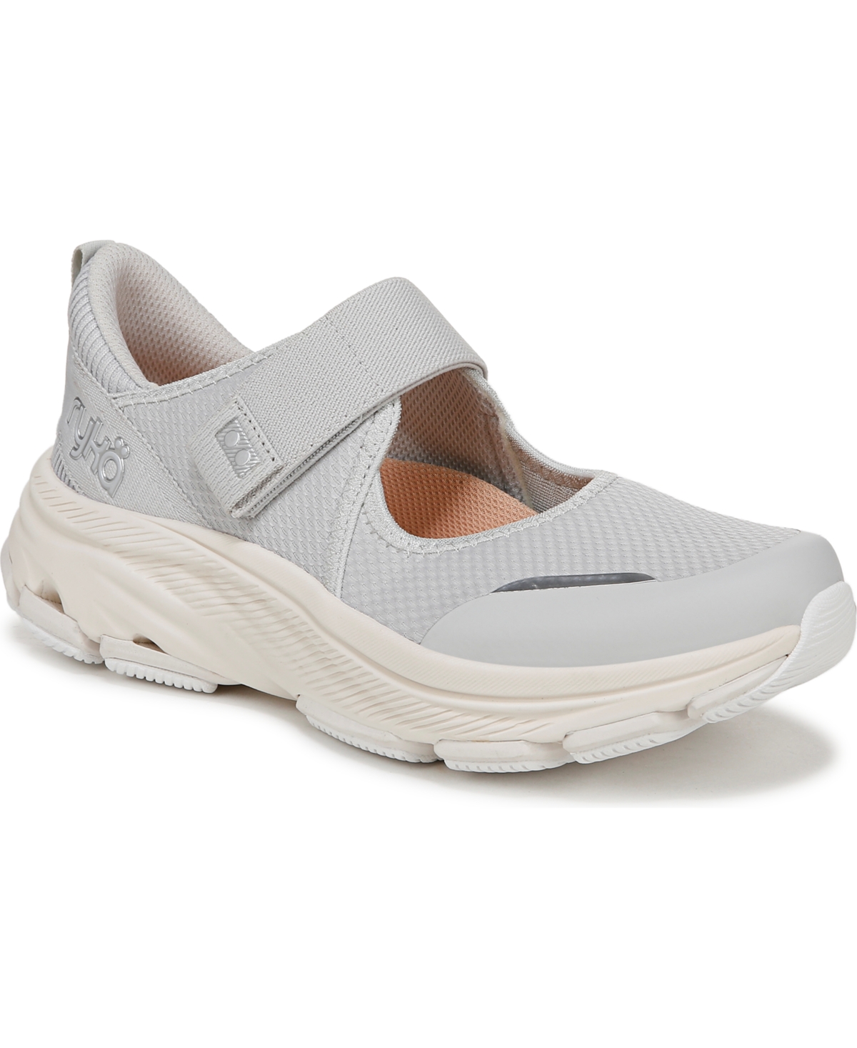 Shop Ryka Women's Devotion Max Mary Jane Walking Sneakers In Silver Mesh Fabric