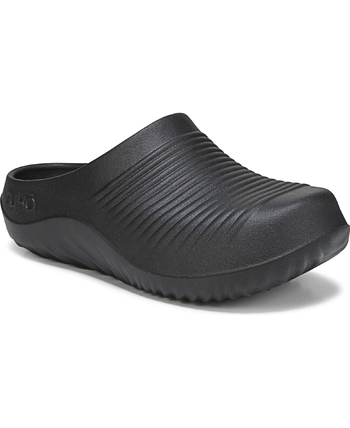 Ryka Women's Echo Recovery Round Toe Slip On Clogs In Black Eva