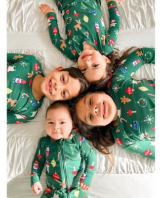 Girls Holiday Family Pajamas Neutral Two Piece Pajamas