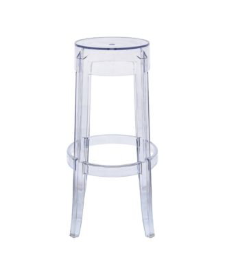 Averill Plastic Barstool with Clear Acrylic Seat and Legs, Set of 2