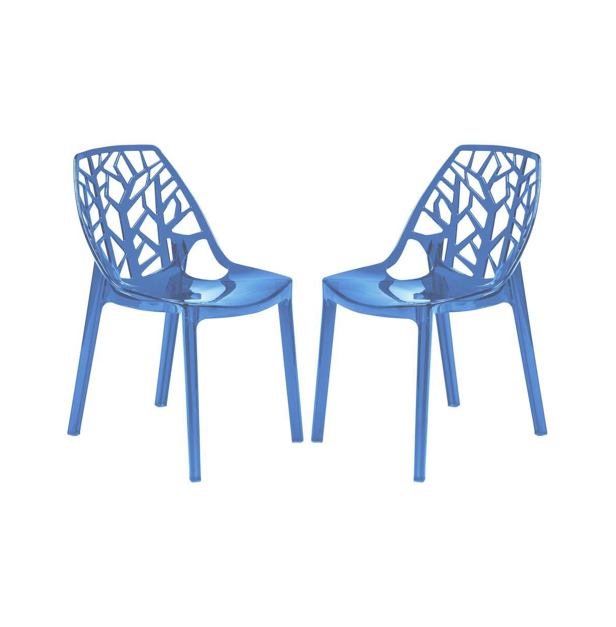 Cornelia Modern Spring Cut-Out Tree Design Stackable Dining Chair