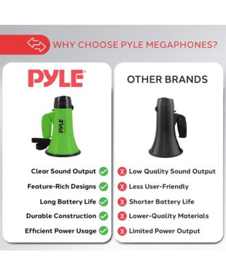 20-Watt Mini Megaphone Speaker with Siren, Adjustable Volume, Lightweight, Battery Operated, Green Bullhorn