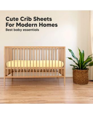 2pk Soothe Fitted Crib Sheets Neutral, Baby Crib Sheets, Fits Standard Nursery Baby Mattress