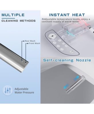 Electric Bidet Toilet Seat with Side Panel, Elongated Heated Toilet Seat