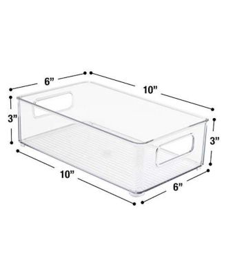 4 Pack Medium Stackable Clear Storage Bins with Handles