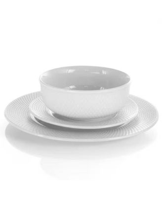 18-Piece Porcelain Dish Set – Service for 4 with Dinner Plates, Cereal Bowls & Coffee Mugs