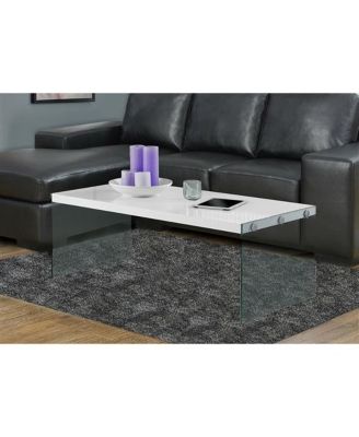 Modern Rectangular Coffee Table with Tempered Glass Legs