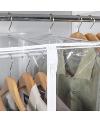 Garment Bag - Hanging Closet Organizer 60" - Zippered Cover with Rod