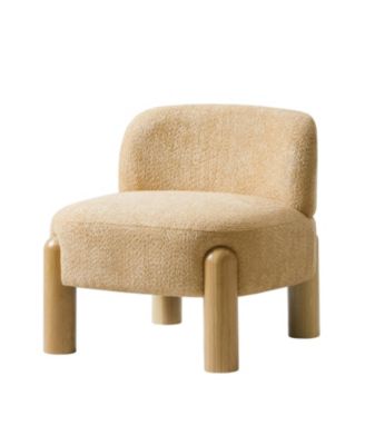 Vanessa Modern Armchair with Solid Wood Legs and Adjustable Foot