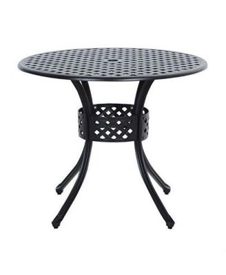 Round Metal Outdoor Patio Table in Cast Aluminum