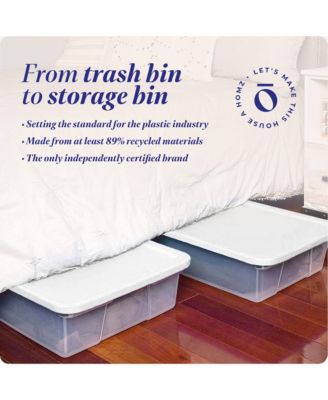 Snaplock 41 Qt Stackable Plastic Storage Container w/Latching Lid (2 Pack