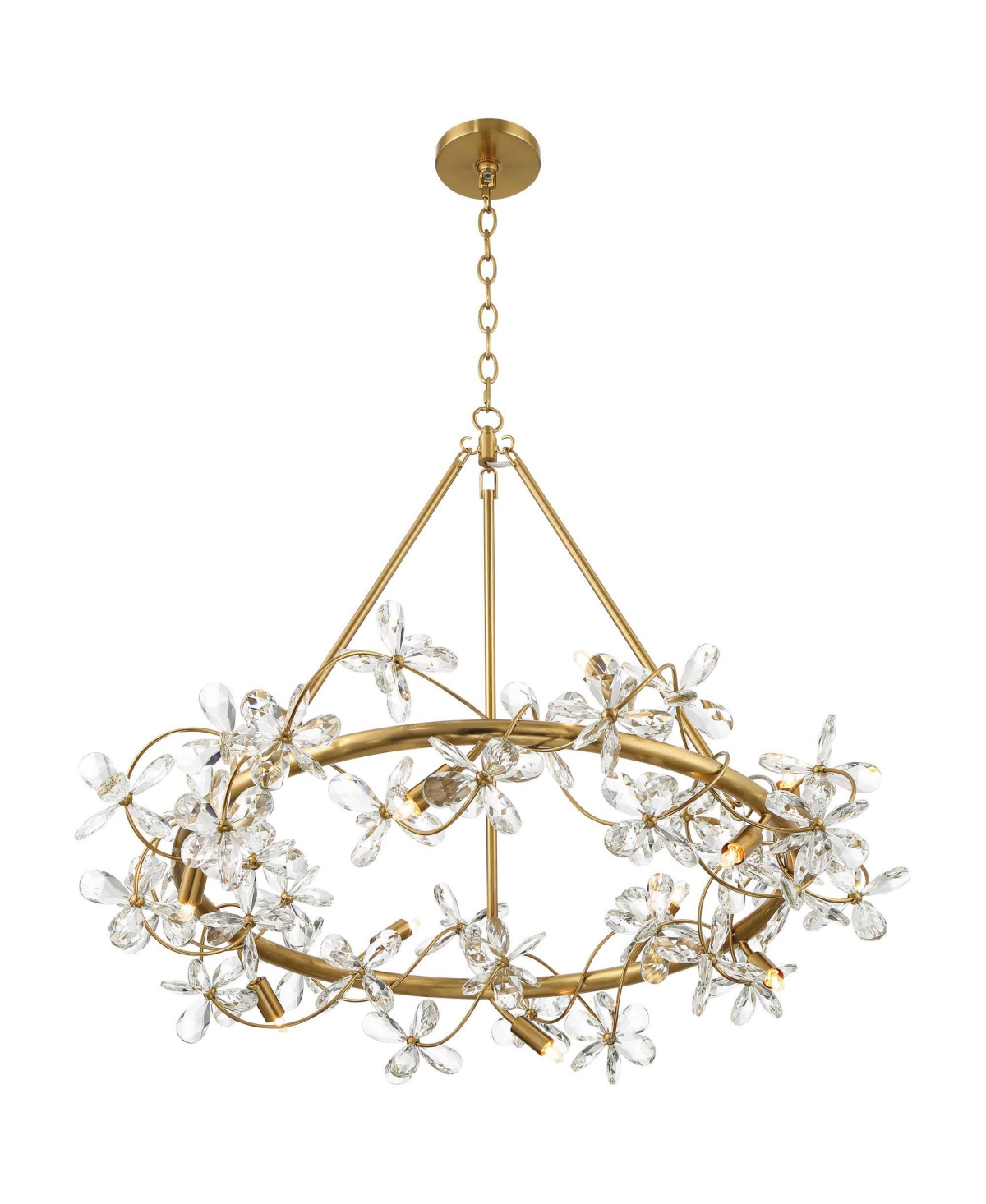 Possini Euro Design Carrine 31 1/2" Modern Floral Pendant Chandelier Ceiling Light Fixture Dining Room Over Table Kitchen Island Foyer Flower Hanging