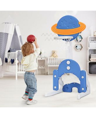 3 in 1 Kids Basketball Hoop Set Adjustable Sports Activity Center w/ Balls