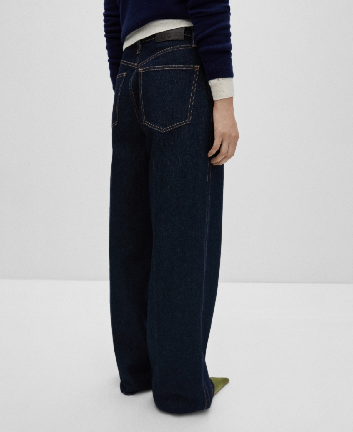 Mango Women's Brigitte Wide Leg High Rise Jeans